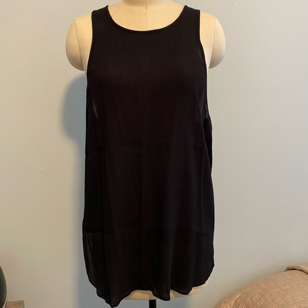 Black Textured Tank Top